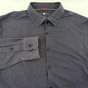 Stone Rose Shirt Men's Large‎ Button Up Long Sleeve Gray Print Live In The Now
